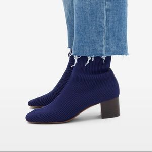 Brand New Everlane knit glove boots - blue, size 7